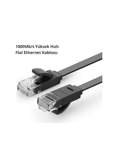 Ugreen Cat6 Flat Pure Copper Metal Konnektör Utp Ethernet Kablosu 5 Metre, 50187