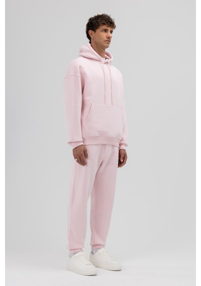 Vamos Basic Oversize Kapüşonlu Sweatshirt Pembe
