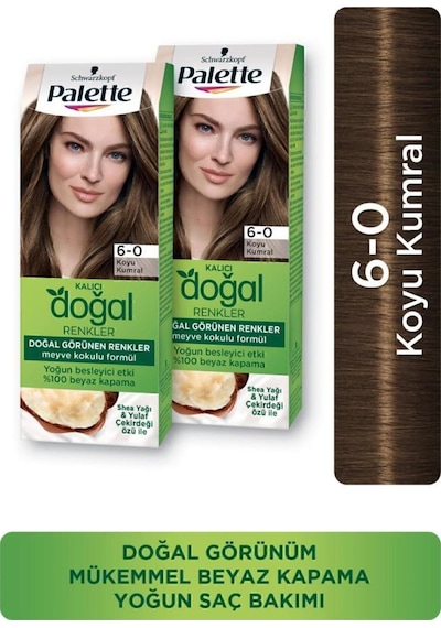 Palette Kalıcı Doğal Renkler 6 - 0 Koyu Kumral X 2 Adet (458324482)