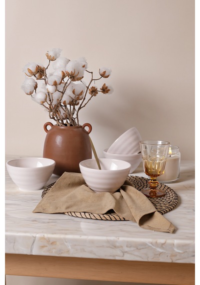 Keramika Beyaz Escargot Kase 14 Cm 4 Adet 006