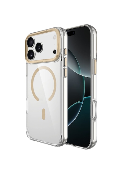 Apple Uyumlu iPhone 17 Pro Max Kılıf M-safe Şarj Özellikli Airbagli Kamera Standlı Zore Azor Kapak - Lacivert Lacivert