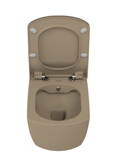 Creavit Elegant Rim-off Duroplast Yavaş Kapanan Klozet Kapaklı Mat Cappucino Set