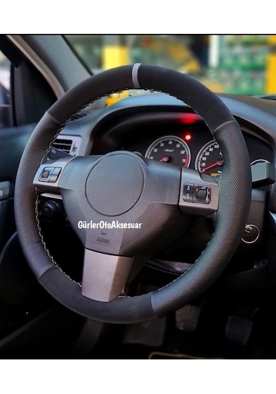 Oto Dikmeli Direksiyon Kılıfı Noktalı-Alkantara Yüzüklü Model 342767847