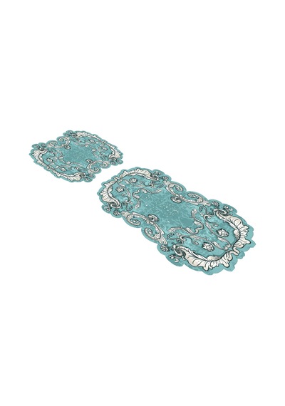 Alanur Karanfil Lazer Kesim 2 Li Banyo Takimi St210149gr Turkuaz