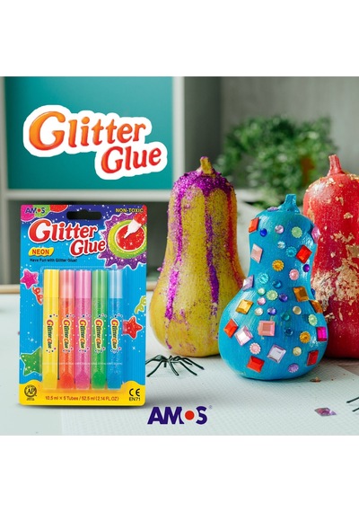 Amos Simli Yapıştırıcı Neon Renkler 10.5Ml X 5 Tüp Gne10B5