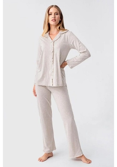 Artış Collection Artış 23112 Lohusa Pijama Takımı Bej