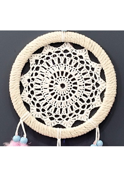 Pembe Kuş Tüylü Dream Catcher El Yapımı Rüya Kapanı Duvar Süsü