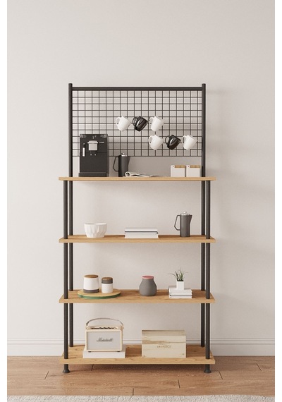 Çevir Kur Atlantik Çam 4 Raflı Kahve Köşesi Dolabı Mutfak Düzenleyici, Stand, 71x167x35 Cm Atlantik Çam Çevir Kur Atlantik Çam 4 Raflı Kahve Köşesi Dolabı Mutfak Düzenleyici, Stand, 71x167x35 Cm Atlantik Çam