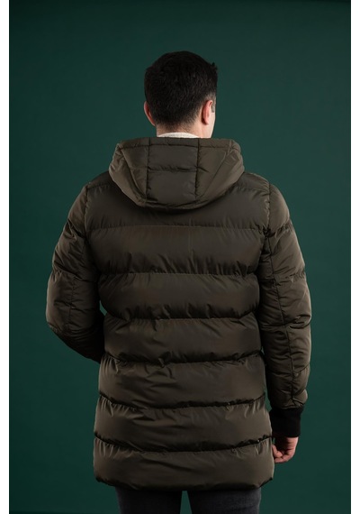 Sir Regular Fit Kapşonlu Astarlı Uzun Kalın Şişme Mont 001