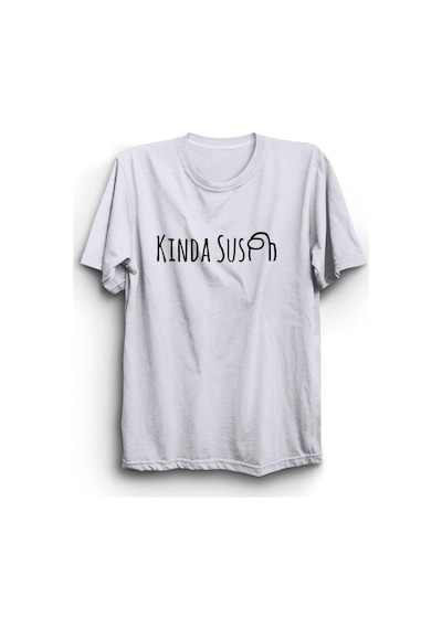 Among Us Kinda Sus Oyun Baskılı Tshirt Beyaz