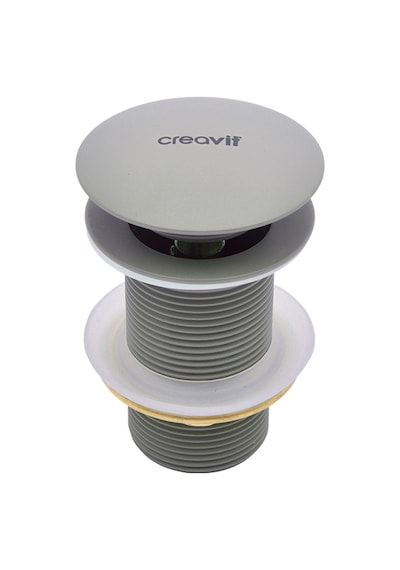 Creavit LP145CGSET Loop Cool Grey Çanak Lavabo Armatür Ve Sifon Başlığı Set Gri