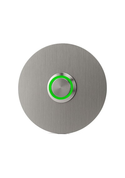 Lockway Z301y Paslanmaz 304 Yuvarlak Zil Butonu Ø70mm Yeşil Led