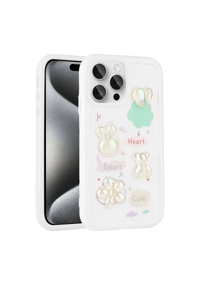Apple Uyumlu iPhone 14 Pro Kılıf Kabartma Figürlü Parlak Zore Toys Silikon Kapak