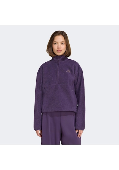 Adidas City Tech High Pile Fleece Half Zip Kadın Mor Polar Jv7137 Mor