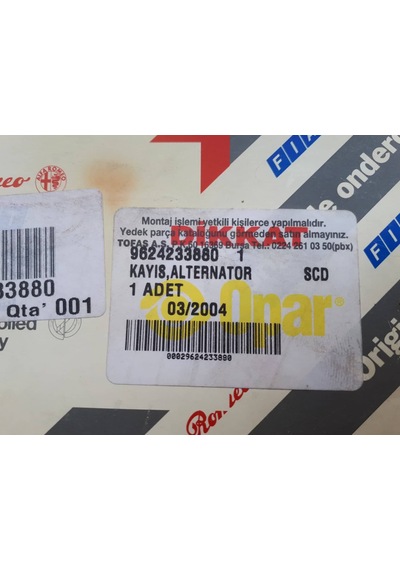 Scudo Alternatör Şarj Dinamosu Kayışı 6k1102 9624233880