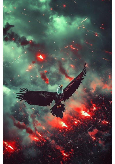 Alevlerin Kartalı, Kartal Posteri, Premium Baskı Poster, Taraftar Posteri, Hediyelik Ürün Önerisi