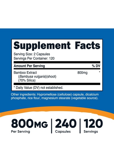 Nutricost Bamboo Bambu Extract 800 Mg 240 Caps- Vegan, Gluten Free And Non-gmo Aromasız