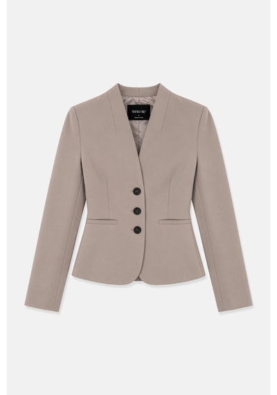 Thalure Kadın Vizon Yakasız Vücuda Oturan Blazer