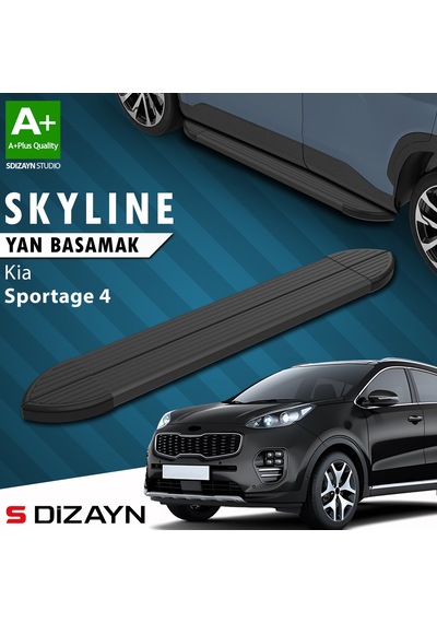 S-dizayn Kia Sportage 4 Skyline Siyah Yan Basamak 173 Cm 2016-2021 A+ Kalite