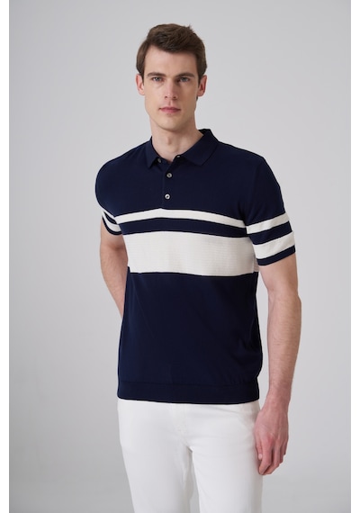 Morven Erkek Lacivert Trend Soft Pamuk Polo Yaka Triko T-shirt 26ys018017200 Lacivert
