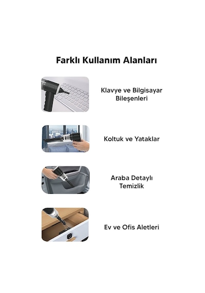 3in1 Çekme - Üfleme Oto-araç - Ev El Tipi Süpürge Usb Şarjlı Mini - Taşınabiliri Hs-22 50001