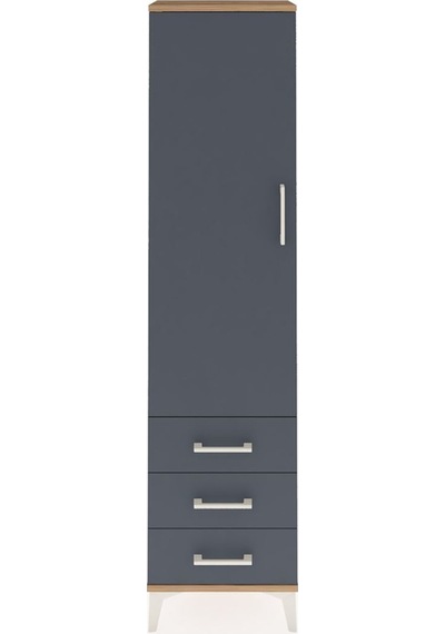 Arges Dolap 4 Raflı 3 Çekmeceli Tek Kapaklı 44x30x182 Çam-ant... Çam