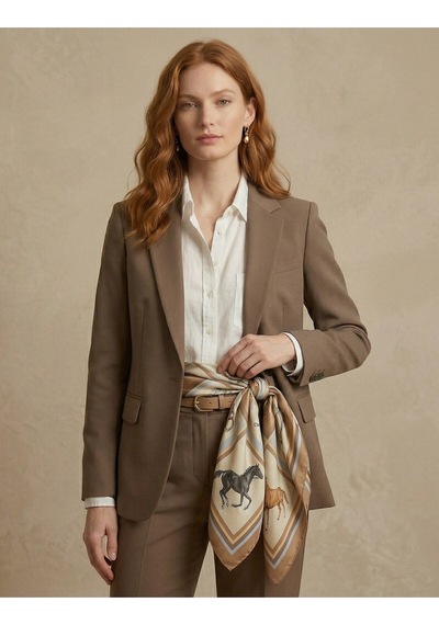 Horse İcons Scarf Desen 90x90cm Eşarp/fular Kahverengi-taba