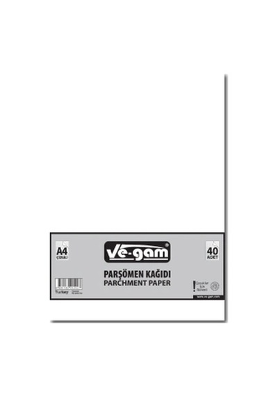 A4 40 Parça Çizgisiz Parşömen Kağıdı Bx40