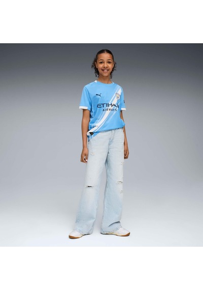 5.11 Puma Unisex Çocuk Mcfc Home Jersey Replica Jr Forma Team Light Blue-puma White 9-10 Yaş 077
