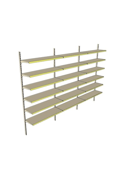6 Katlı 3'lü Duvara Monte - Standart Market Rafı Mavi-30x95 Cm Mavi