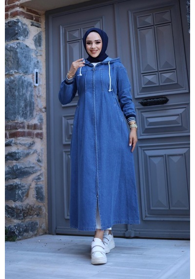 Harman Butik Kadın Fermuarlı Cepli Kapüşonlu Kol Ribanalı Denim Kot Kap Koyu Mavi Koyu Mavi Harman Butik Kadın Fermuarlı Cepli Kapüşonlu Kol Ribanalı Denim Kot Kap Koyu Mavi Koyu Mavi
