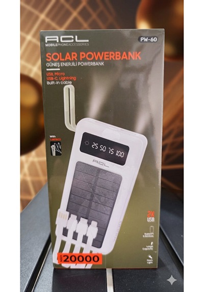 20.000 Mah Solar Güneş Enerjili Powebank - Acl Çoklu Renk