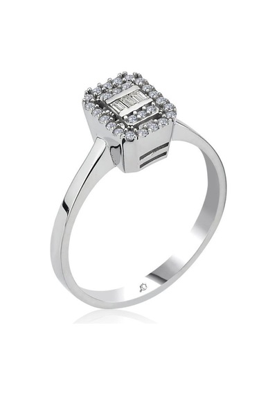 Mia Vento Effective Diamond Shine Baget Tektaş Gümüş Yüzük