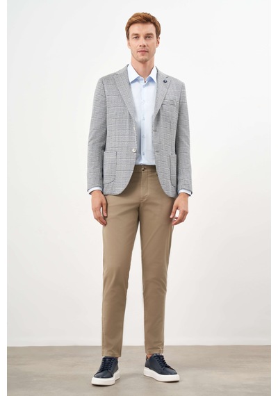 Morven Erkek Taş Örme Slim Fit Torba Cep Mono Yaka Spor Ceket 24ms002011870 Taş