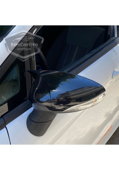 ŞüsCarOto Ford Fiesta 2008-2017 Batman Yarasa Ayna Kapağı Piano Black ABS Plastik (00)