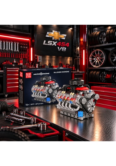 Mould King 10171 Chevrolet Lsx454 V8 Motor Yapım Seti 487 Parça