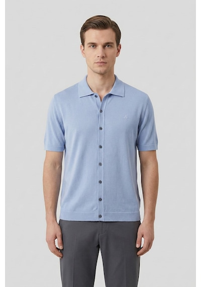 Sabri Özel Erkek Açık Mavi Normal Kesim Regular Fit Viskon Dokuma Triko Polo Yaka Tişört Sabri Özel Erkek Açık Mavi Normal Kesim Regular Fit Viskon Dokuma Triko Polo Yaka Tişört