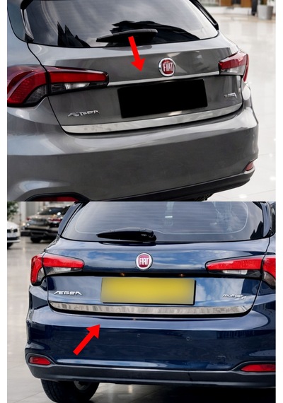 Fiat Egea 2015-2019 Hb 2 Parça Krom Set Bagaj Çıtası Üst + Bagaj Alt Çıtası P.çelik