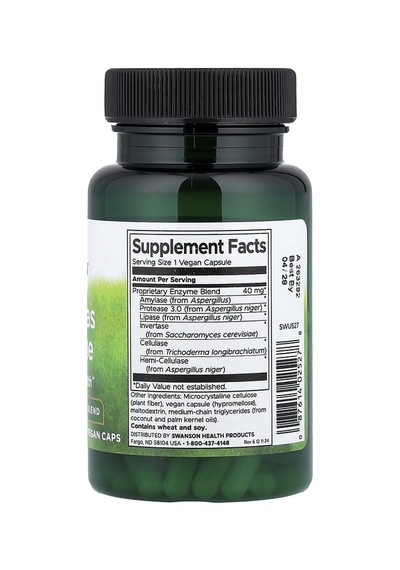 Swanson Vitamins, Anti-gas Enzyme, High Strength Blend, 90 Vegan Caps