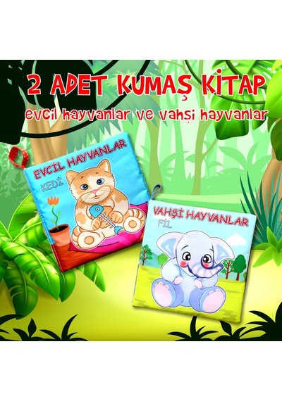 2 Kitap Tox Evcil Hayvanlar Ve Vahşi Hayvanlar Kumaş Sessiz Kitap
