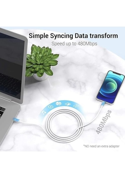 Usb İos Kablo 30 Cm Şarj Ve Data Kablosu 18w 3.1 Amper Hızlı Şarj Kablosu Carplay Qc3.0 Type C Android