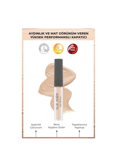 Alix Avien Aydınlık Görünüm Sağlayan Yoğun Likit Göz Altı Kapatıcısı Liquid Concealer 108 Butter Milk