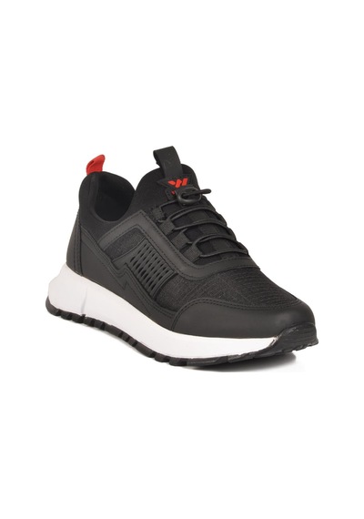 Nans 6006 G Siyah-kırmızı Fileli Kilit Bağcıklı Unisex Spor Ayakkabı Siyah - Kırmızı