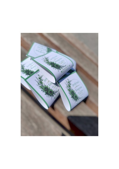 48 Adet Kişiye Özel Tasarım Kartlı Hijyenik Stick Kına Dağıtmalığı - 3-4 Gram Kına Hediyeliği