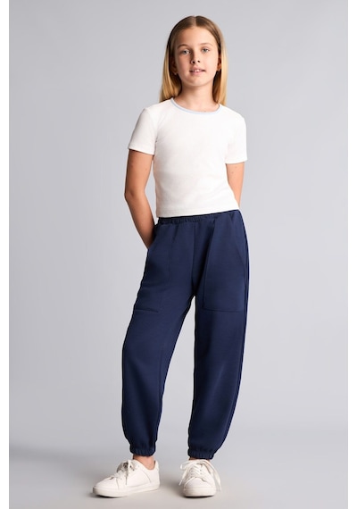 Defacto Yama Cepli Lastikli Jogger Fıt Eşofman Altı Kız Çocuk I2268a826aunv244 Lacivert-nv244
