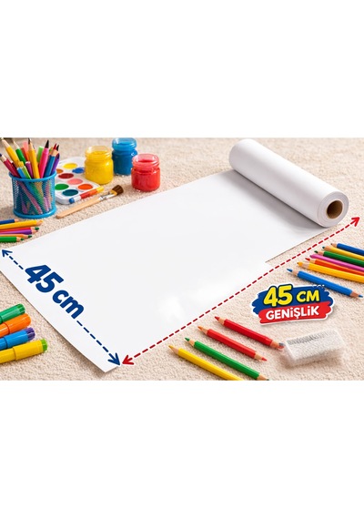 45 Cm X 5 Metre Dev Boş Çizim Kağıdı Rulosu Mimari Çizim, Teknik Proje