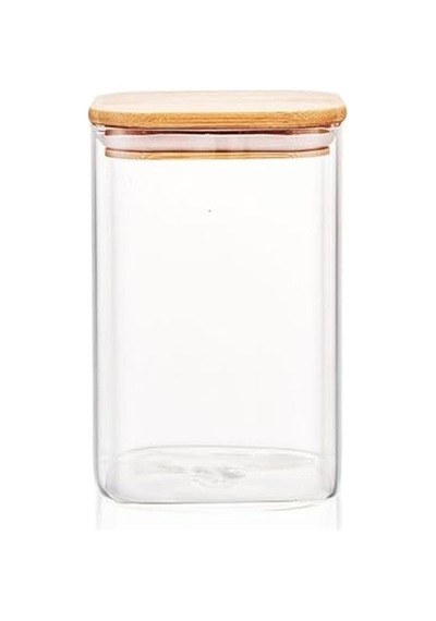Sızdırmaz Vakumlu Bambu Kapaklı Borosilikat Cam Kavanoz Hava Geçirmez Dayanıklı Gıda Saklama Kabı 10cm X 17cm Diğer
