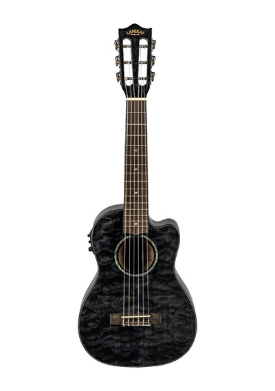 Lanikai Qm-bkceg Quilted Maple Elektro Guitalele - Siyah Profesy