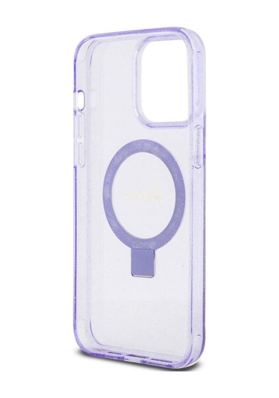 Apple Uyumlu iPhone 15 Pro Max Kılıf Guess Lisanslı Magsafe Özellikli Simli Ring Standlı