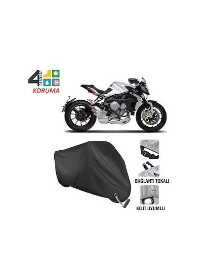 Mv Agusta Stradale 800 Motosiklet Brandası ( Kilit Uyumlu - Siyah